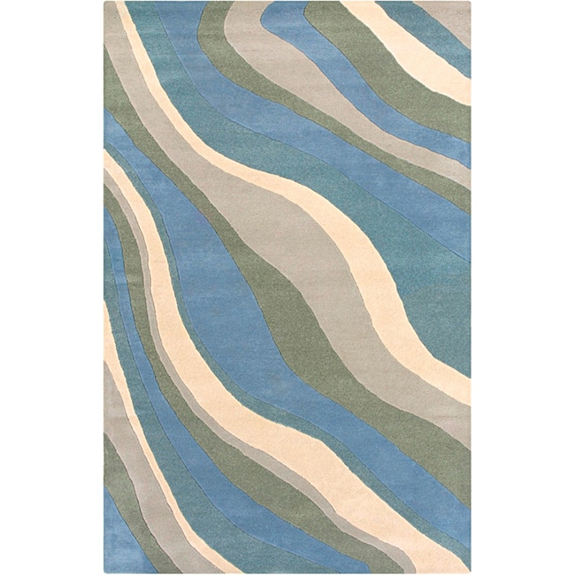 Hand tufted Hesiod Blue Area Rug (9 X 12)