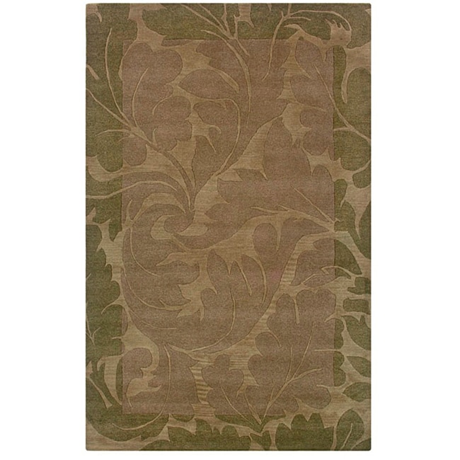 Hand tufted Hesiod Green Wool Rug (5 X 8)