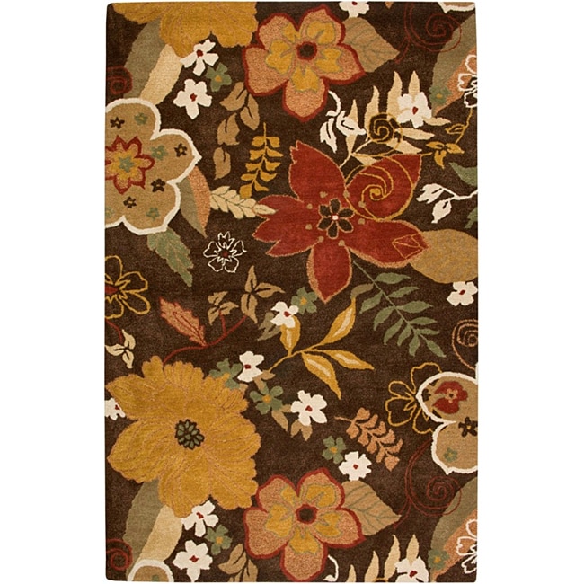 Hand tufted Hesiod Brown Wool Rug (5 X 8)