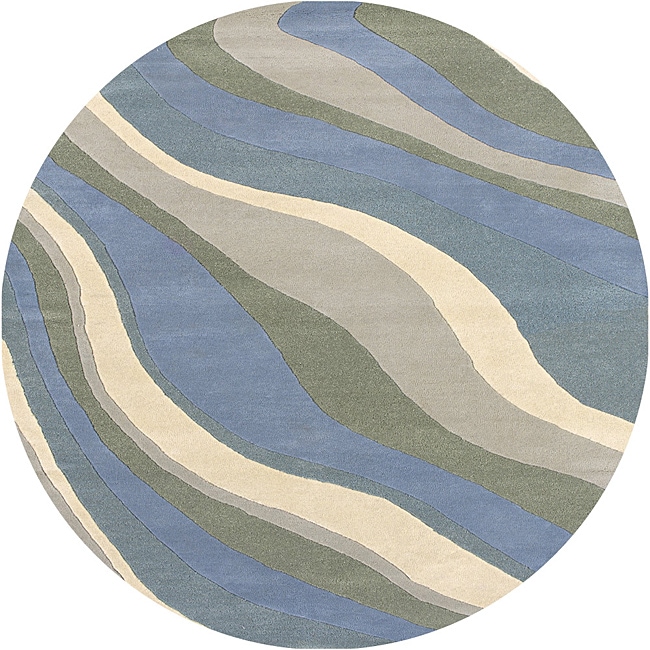 Hand tufted Hesiod Blue Rug (8 X 8 Round)