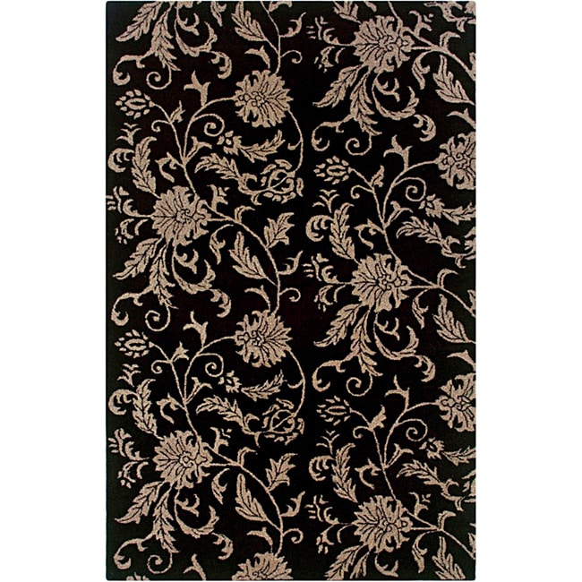 Contemporary Hand tufted Hesiod Black Wool Rug (8 X 10)