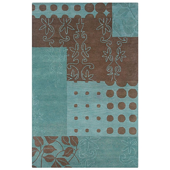 Hand-tufted Hesiod Blue Wool Rug (8' x 10')