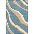 Soft Hand-Tufted Hesiod Blue Wool Rug - 8' x 10'