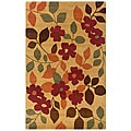 Hand-Tufted Hesiod Gold/Orange/Brown Floral Wool Rug - 8' x 10'