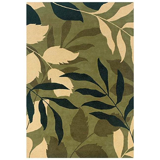 Modern Hand tufted Hesiod Green Rug (9 X 12)