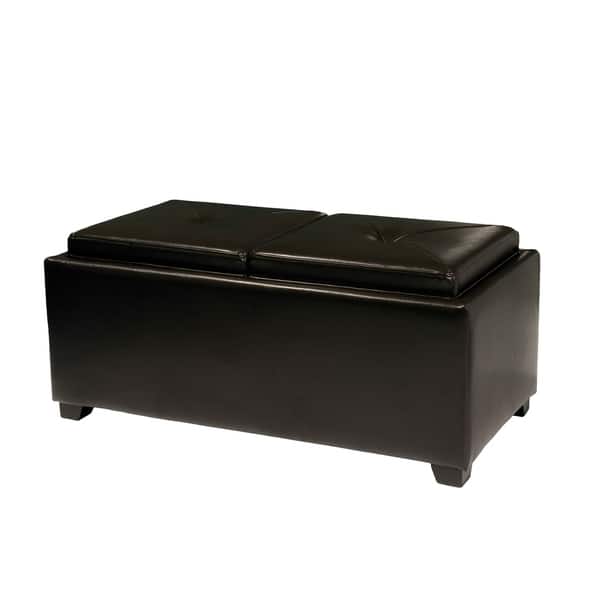 Maxwell Espresso Bonded Leather Tray Ottoman By Maxwell Espresso Bonded Leather Tray Ottoman By