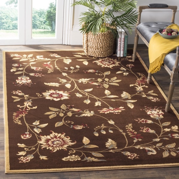 Safavieh Lyndhurst Traditional Floral Brown/ Multi Rug - 8' x 11'