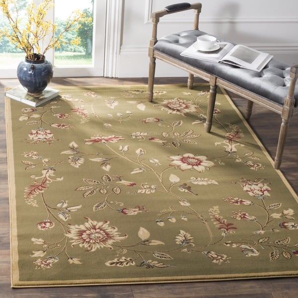 Safavieh Lyndhurst Traditional Floral Green/ Multi Rug - 8'9 x 12'