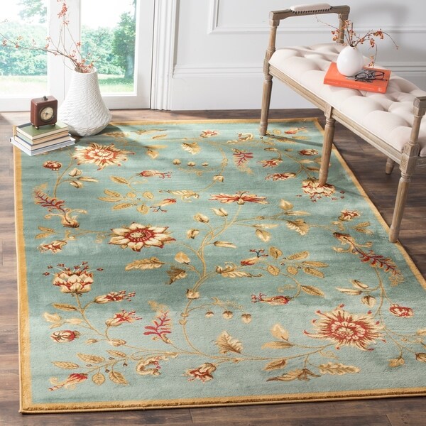 Safavieh Lyndhurst Traditional Floral Blue/ Multi Rug - 6'7 x 9'6