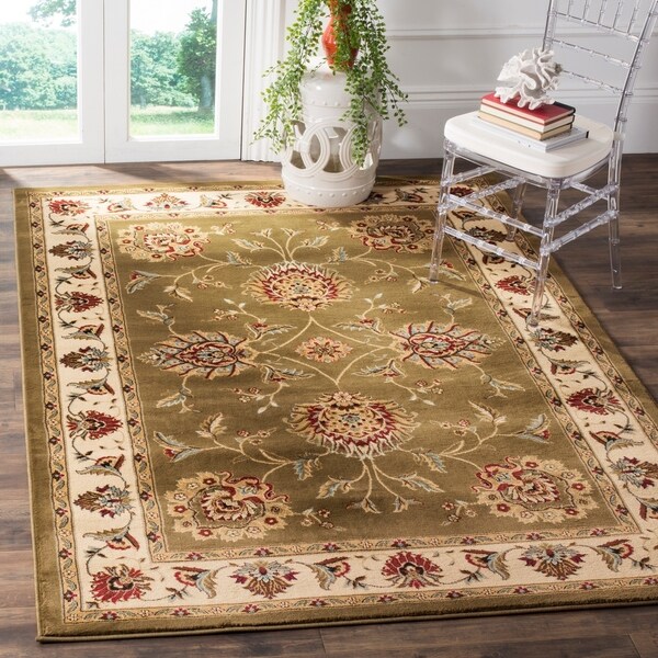 Safavieh Lyndhurst Traditional Tabriz Green/ Ivory Rug - 6'7 x 9'6