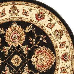 Lyndhurst Tabriz Black/ Ivory Rug (5'3 Round) Safavieh Round/Oval/Square