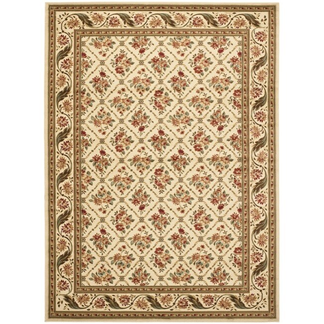 Safavieh Lyndhurst Traditional Floral Trellis Ivory Rug (9' x 12')