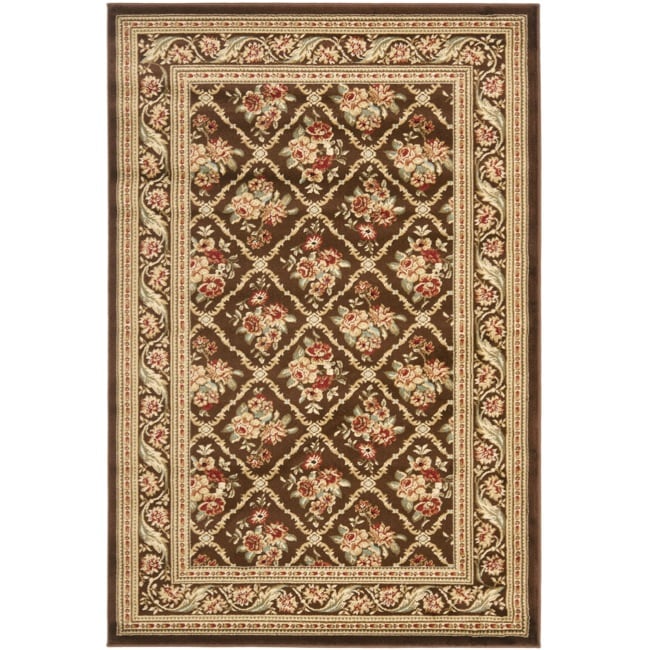 Lyndhurst Floral Trellis Brown Rug (33 X 53)