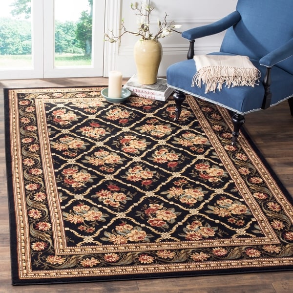 Safavieh Lyndhurst Traditional Floral Trellis Black Rug - 8'9 x 12'