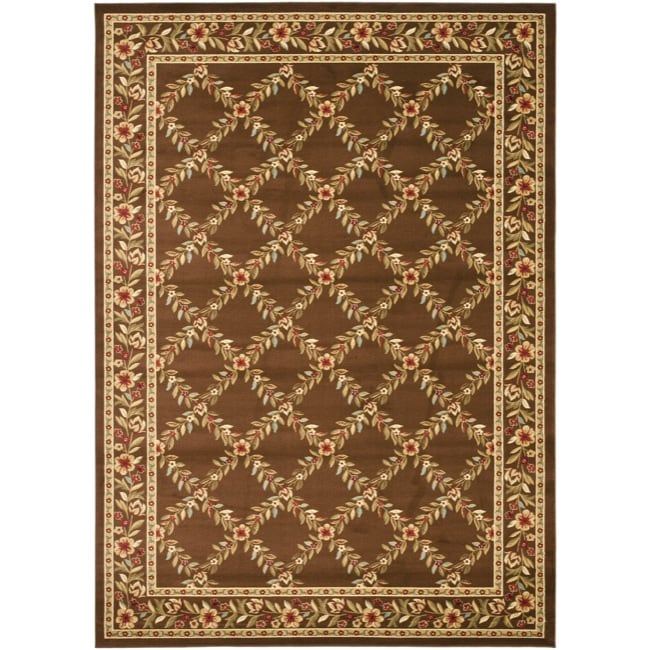 Lyndhurst Trellis Gardens Brown Rug (67 X 96)