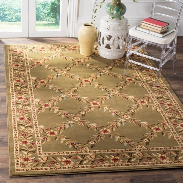 Safavieh Lyndhurst Traditional Floral Trellis Green Rug - 8'9 x 12'