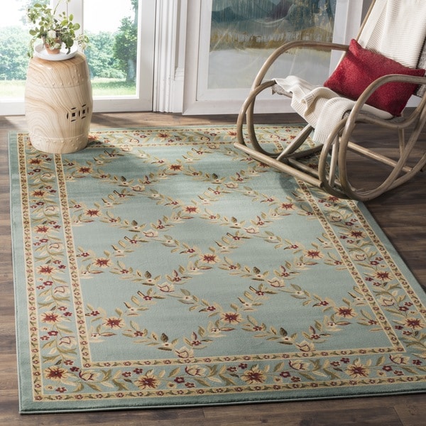 Safavieh Lyndhurst Traditional Floral Trellis Blue Rug (4' x 6')