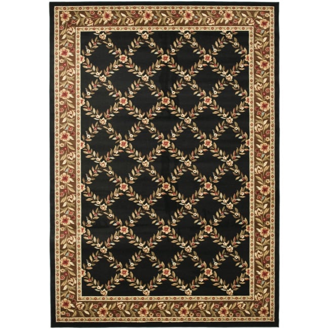 Safavieh Lyndhurst Trellis Gardens Black/ Brown Rug (9' x 12')