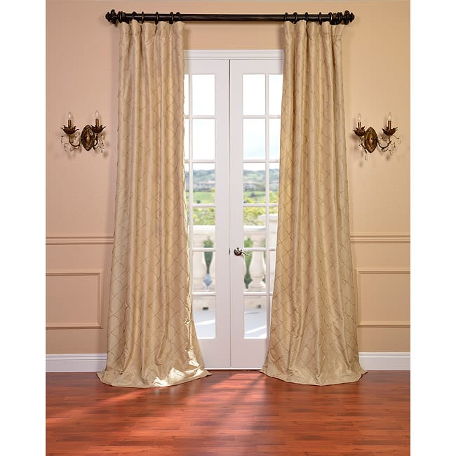 Exclusive Fabrics Carneros Brut Hand Sewn Faux Silk Pintuck 84-inch Curtain (1 Panel) - 46 x 84