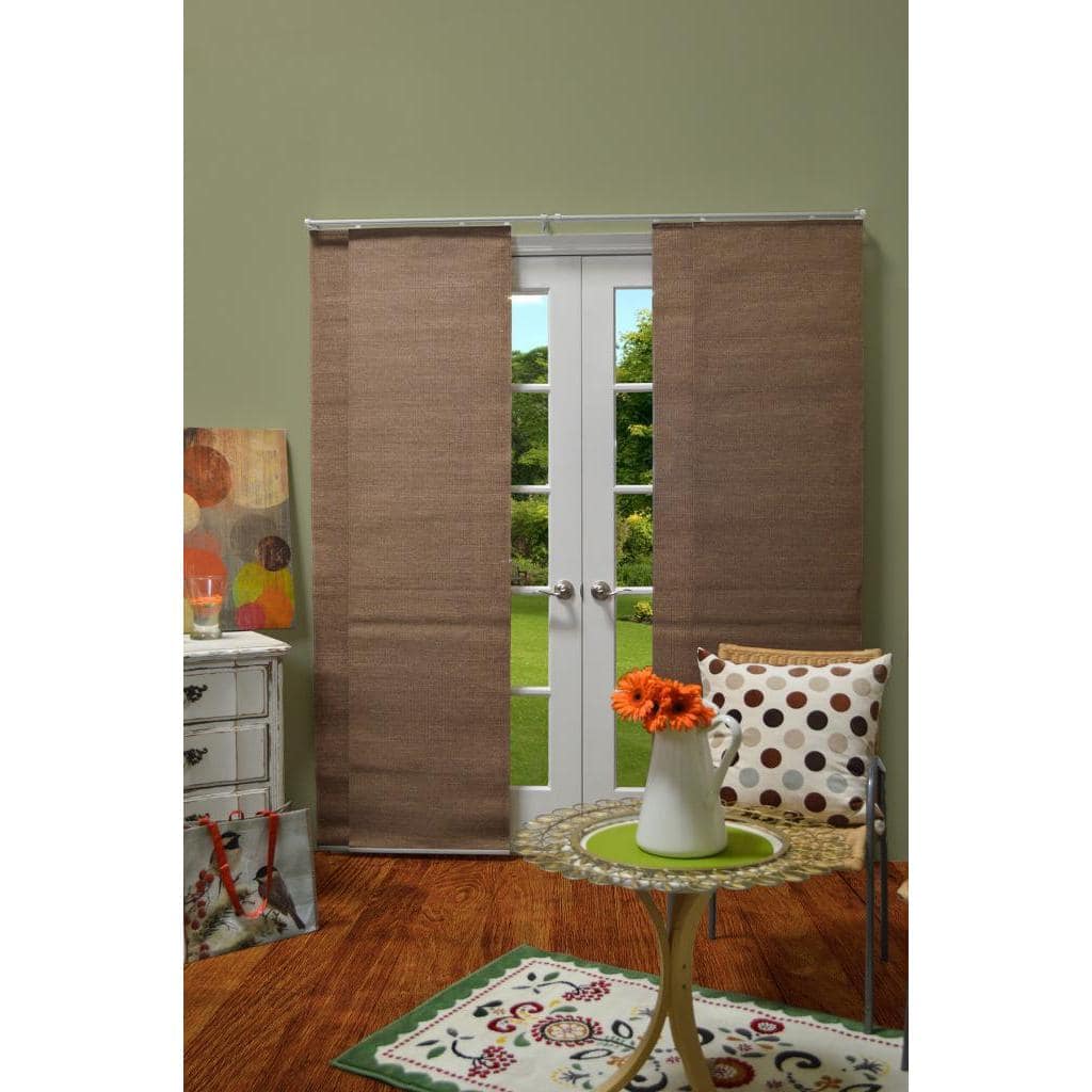 Chicology Adjustable Sliding Panel Cordless Shade Double Rail Track Privacy Fabric 80-inch x 96-inch