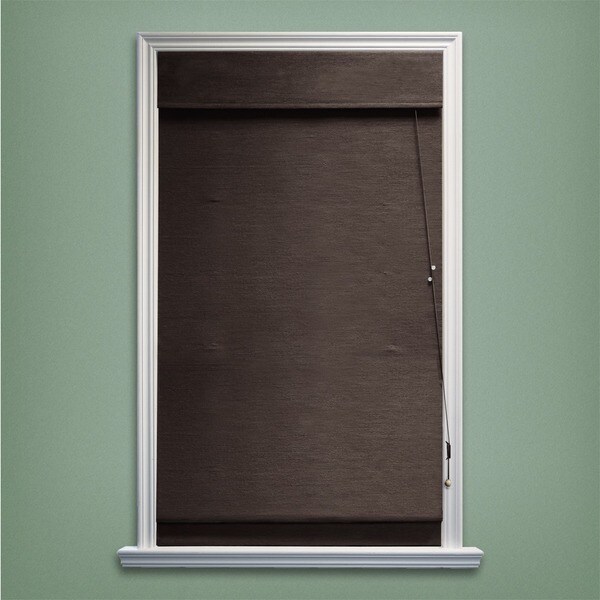 Chicology Standard Cord Lift Roman Shade, Nevada - Natural Woven, Privacy - Nevada Oolong