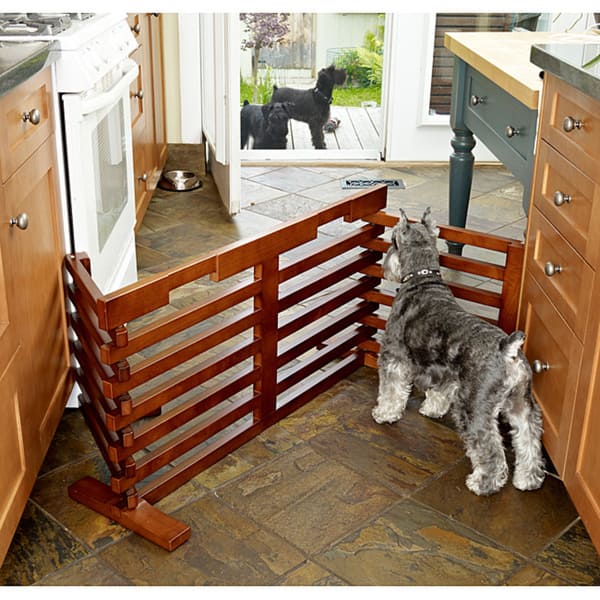 slide 2 of 7, Merry Products Wooden High Gate-n-Crate Folding Pet Gate