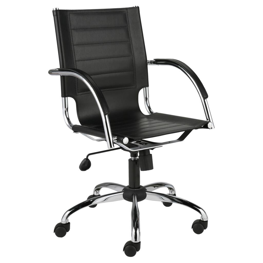 Dave Black Leather Office Chair