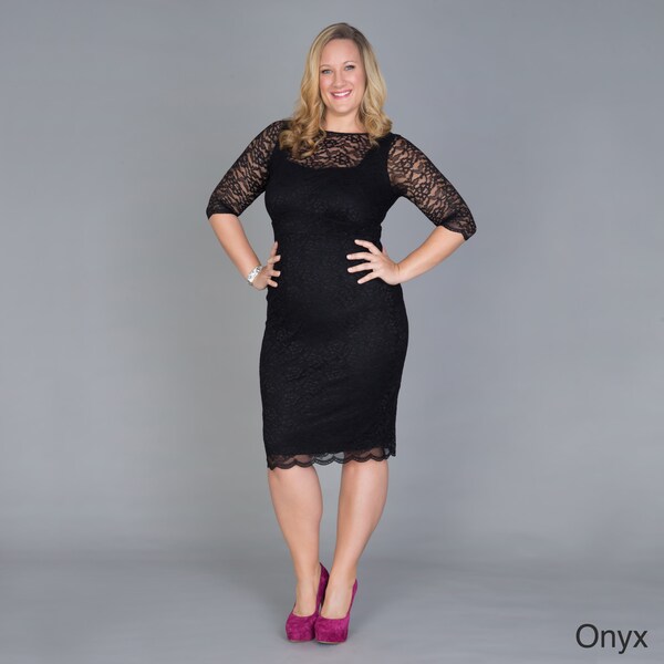 Shop Kiyonna Women's Plus Size 'Cosmo' Lace Overlay Cocktail Dress ...