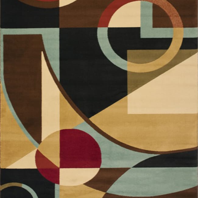 Porcello Cosmos Black Geometric Rug (7 Square)