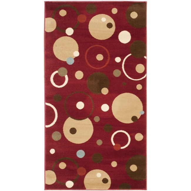 Porcello Cosmos Red Polypropylene Rug (2 X 37)