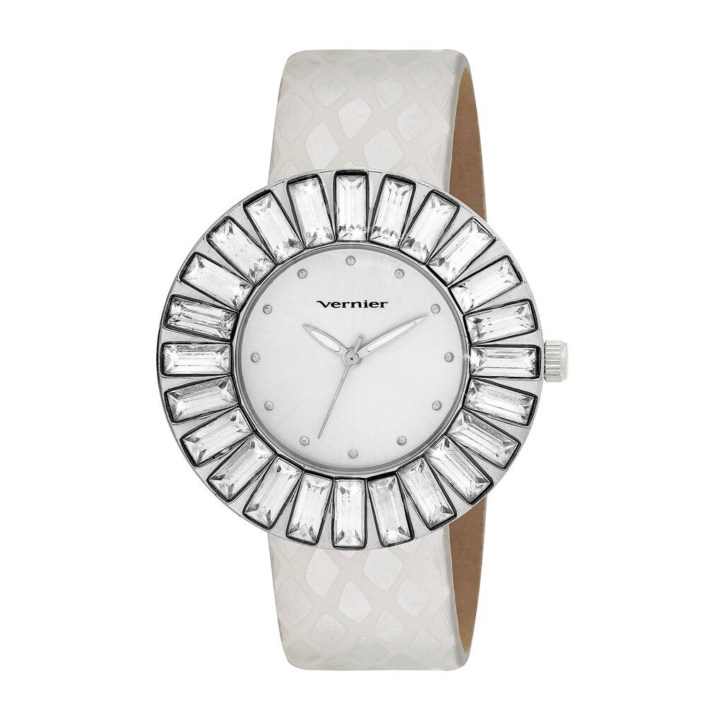 Vernier Woman's V11101SS Baguette Sunray Crystal Watch