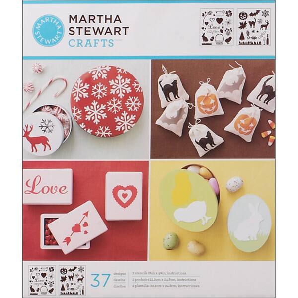 slide 2 of 3, Martha Stewart Holiday Icons Medium Stencils (Pack of 2)