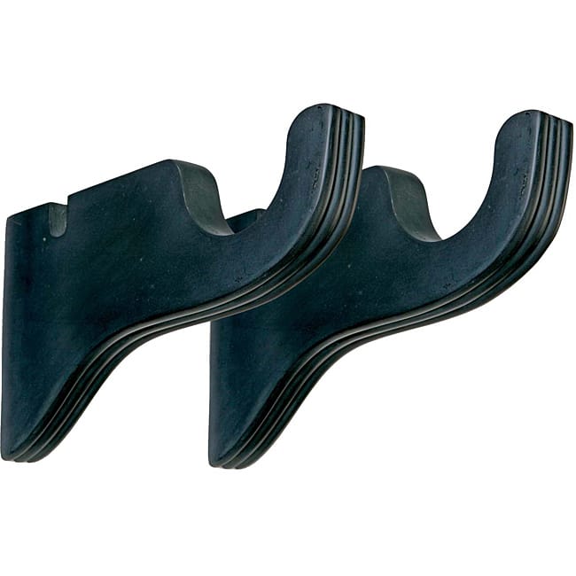 Menagerie Bella Noir Ribbed Curtain Brackets (Set of 2)