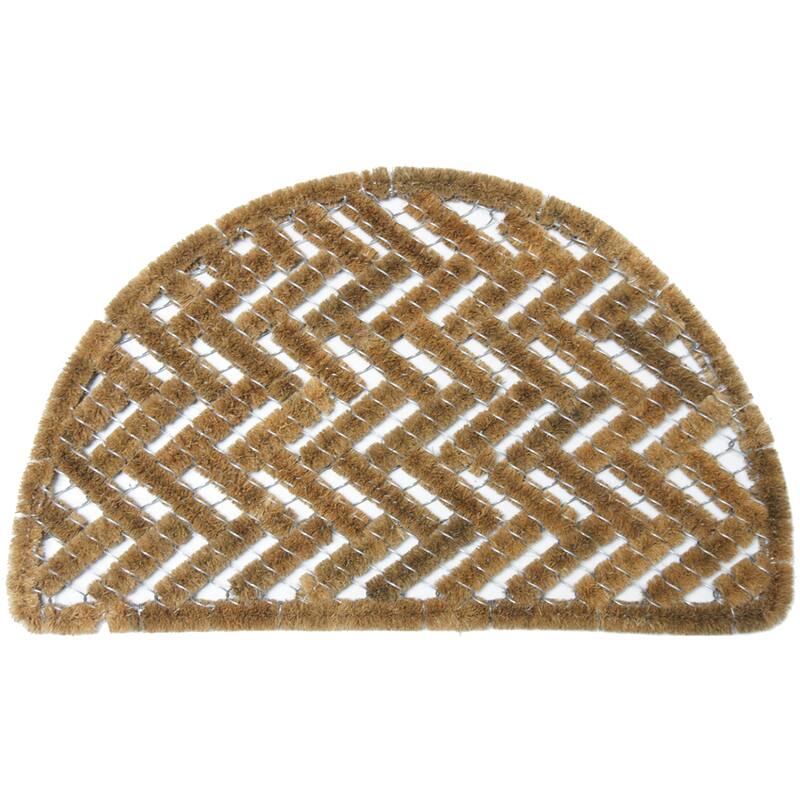 Rubber-Cal "Caspian Sea" Outdoor Half Round Scraper Doormat, 18 by 30-Inch