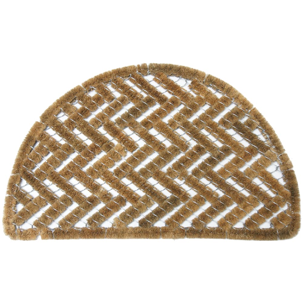 Rubber-Cal "Caspian Sea" Outdoor Half Round Scraper Doormat, 18 by 30-Inch