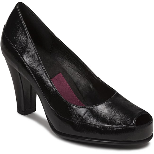 Shop A2 by Aerosoles Women's Black 'Big Ben' Peep-toe Pumps - Free ...