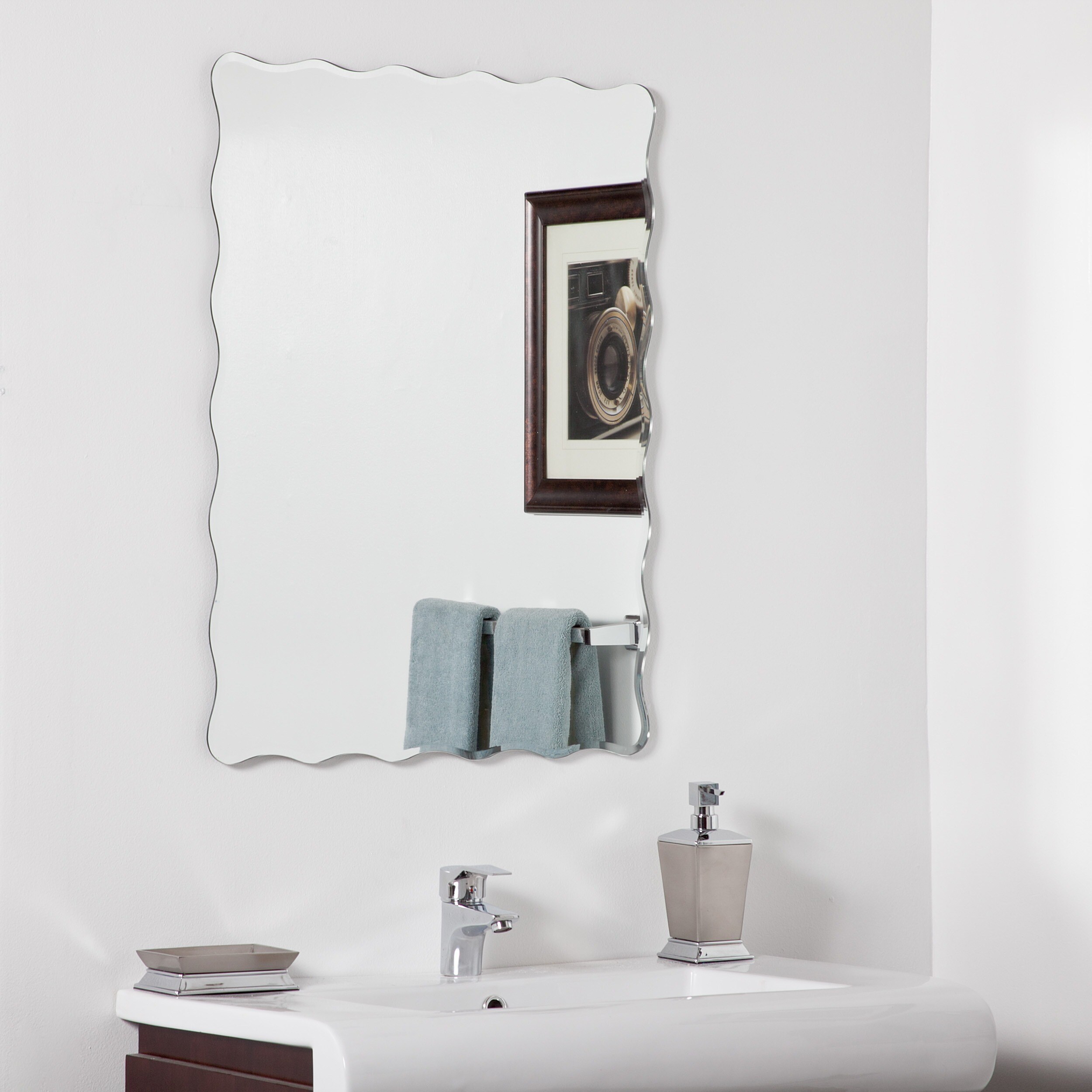 Angelina Modern Bathroom Mirror Silver 31.5Hx23.6Wx.5D Silver 31.5Hx23.6Wx.5 eBay