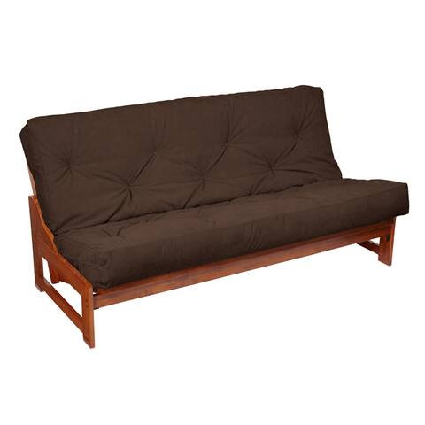 Queen-size 10-inch Dark Brown Suede Futon Mattress