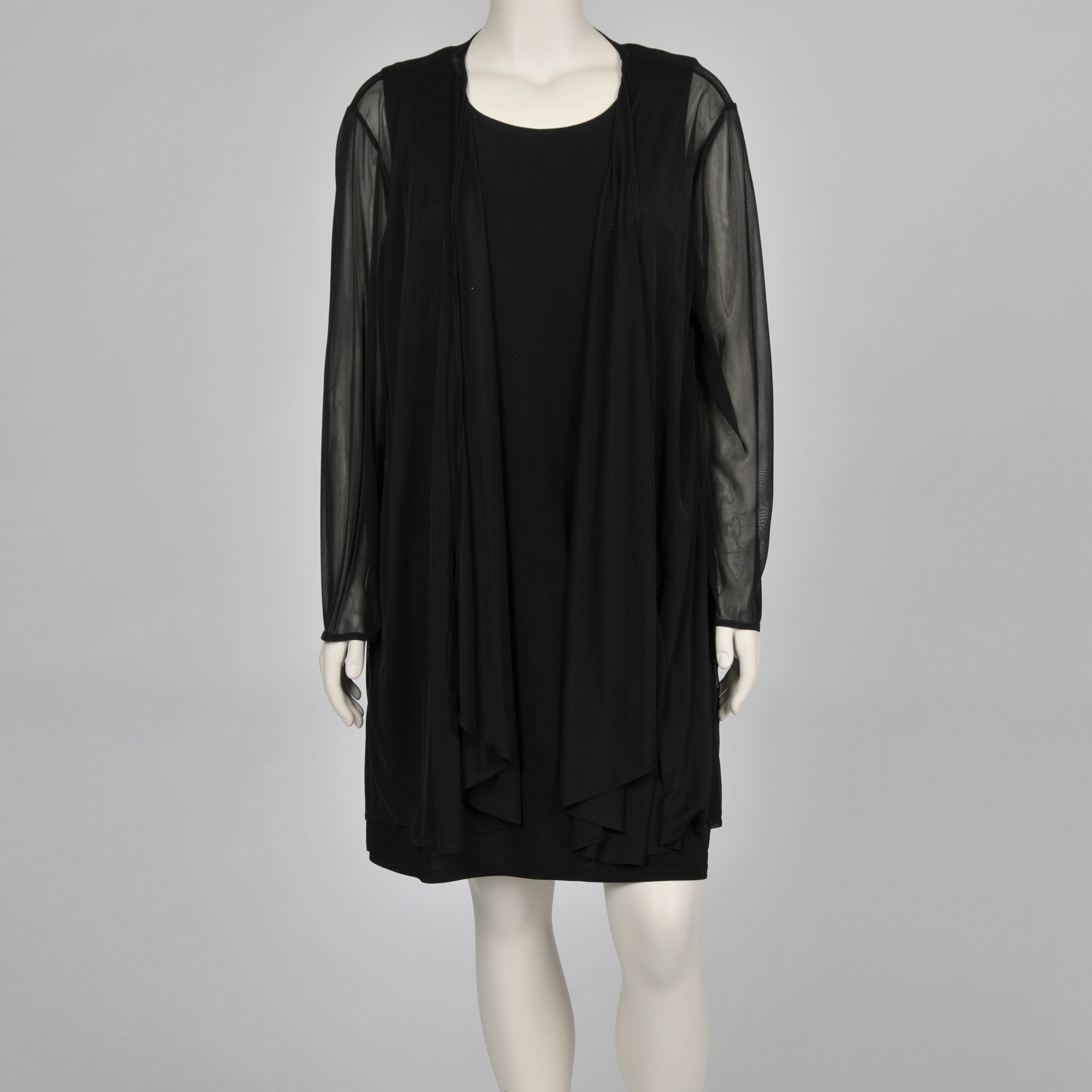 black chiffon jacket plus size