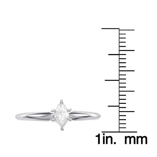 Auriya 10k Gold 1/4ct TDW Marquise Solitaire Diamond Engagement Ring (I-J, I2)