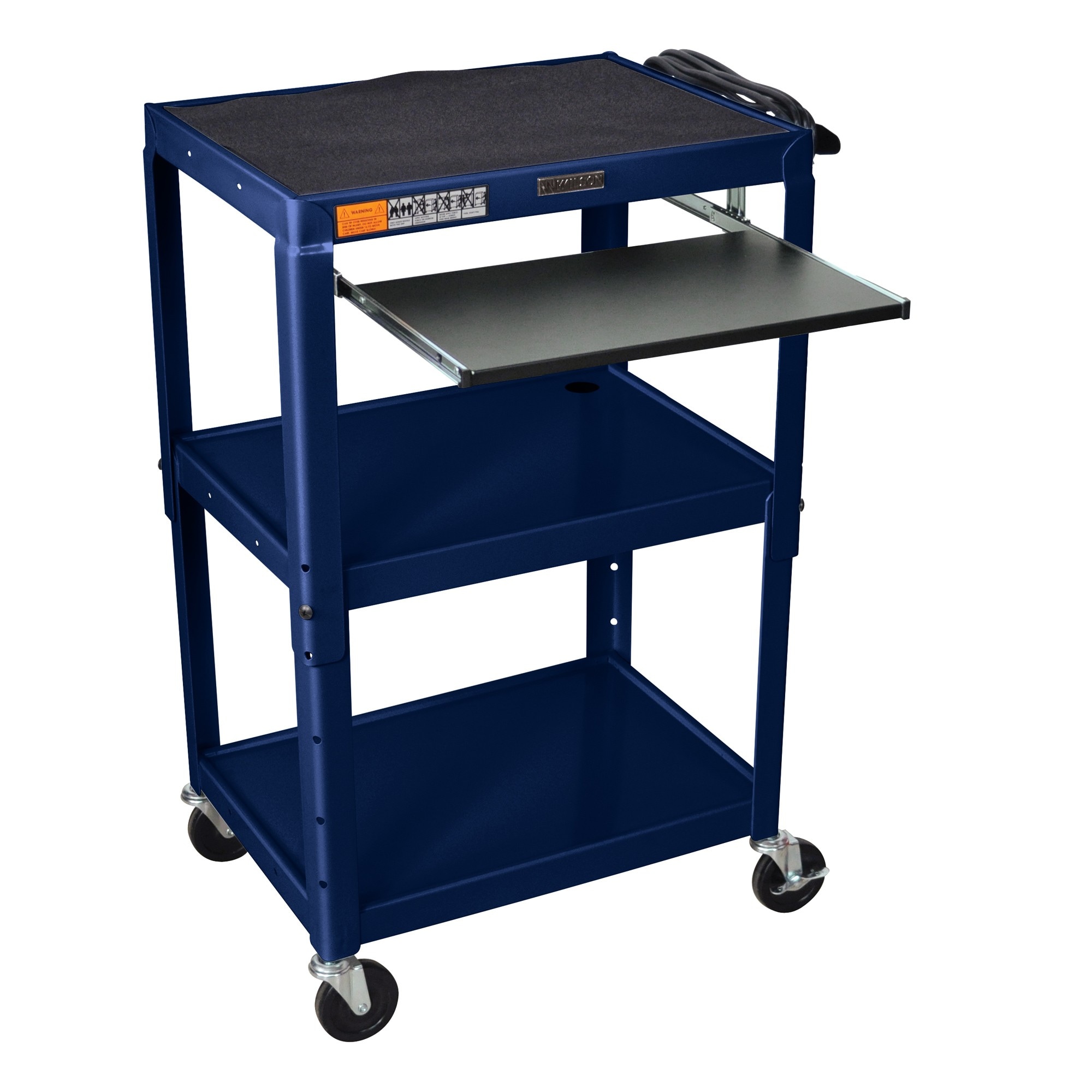 H. Wilson Adjustable Steel Utility Cart With Keyboard Shelf