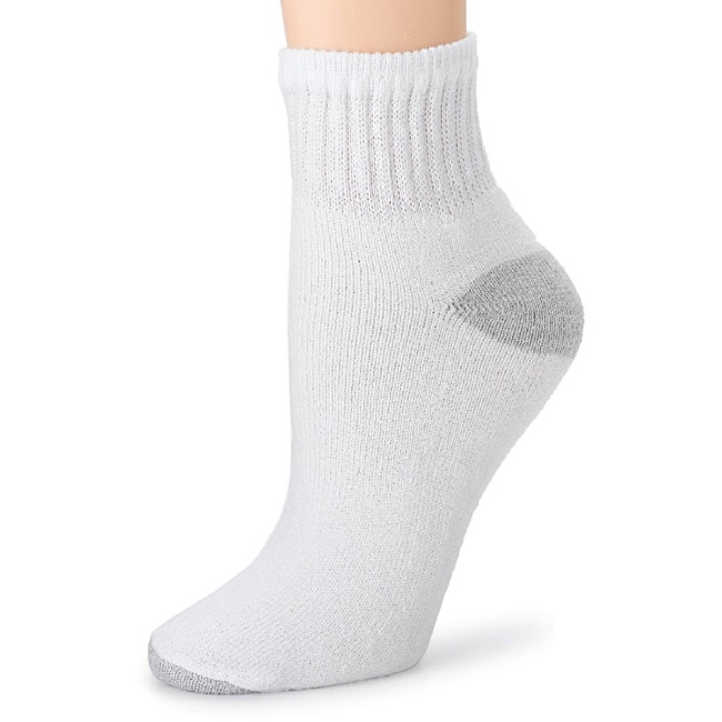 Hanes Women's White Cushion Ankle Socks (Pack of 6) Free Shipping On