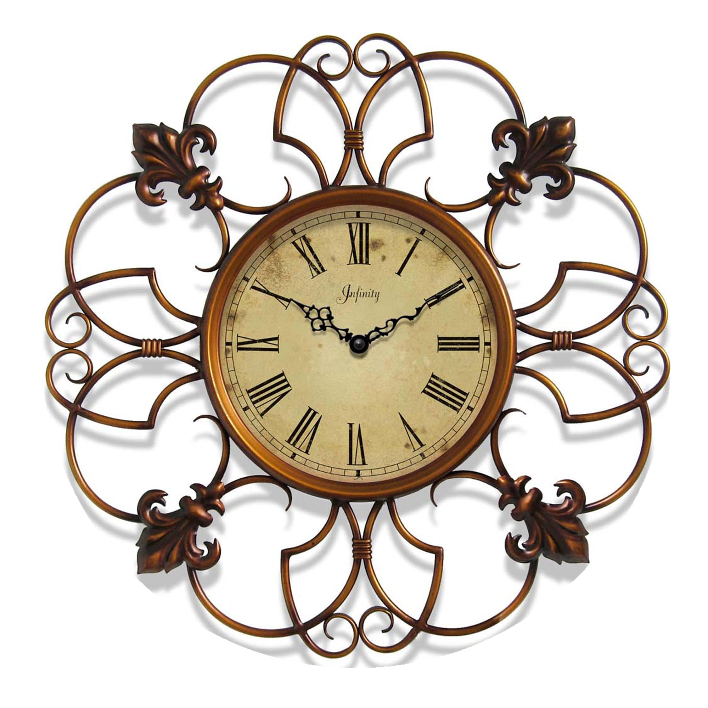 Province 24 inch Copper Colored Iron Wall Clock