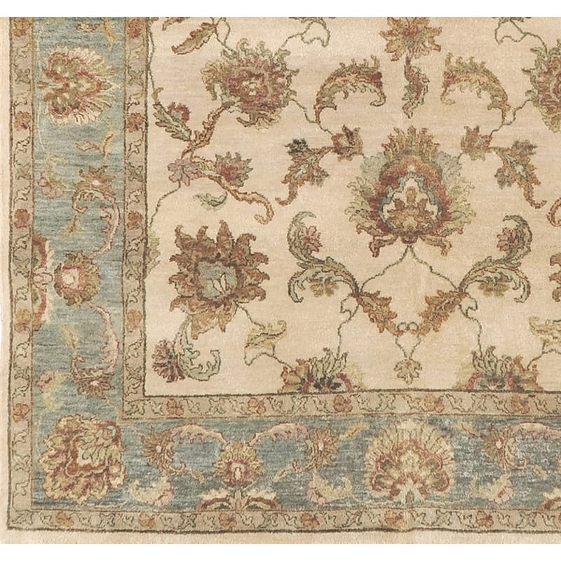 Hand-knotted Green Hobnil Wool Area Rug - 2' x 3' - 2' x 3'