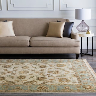 Hand-knotted Green Hobnil Wool Area Rug - 2' x 3' - 2' x 3'