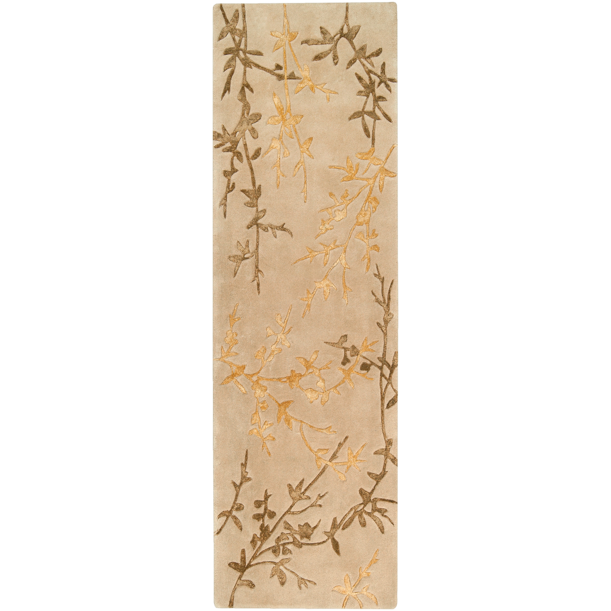 Hand tufted Beige Pekku Wool Rug (26 X 8)