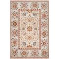 Hand-knotted Ivory Paisley Floral Hemera New Zealand Wool Area Rug - 6' x 9'