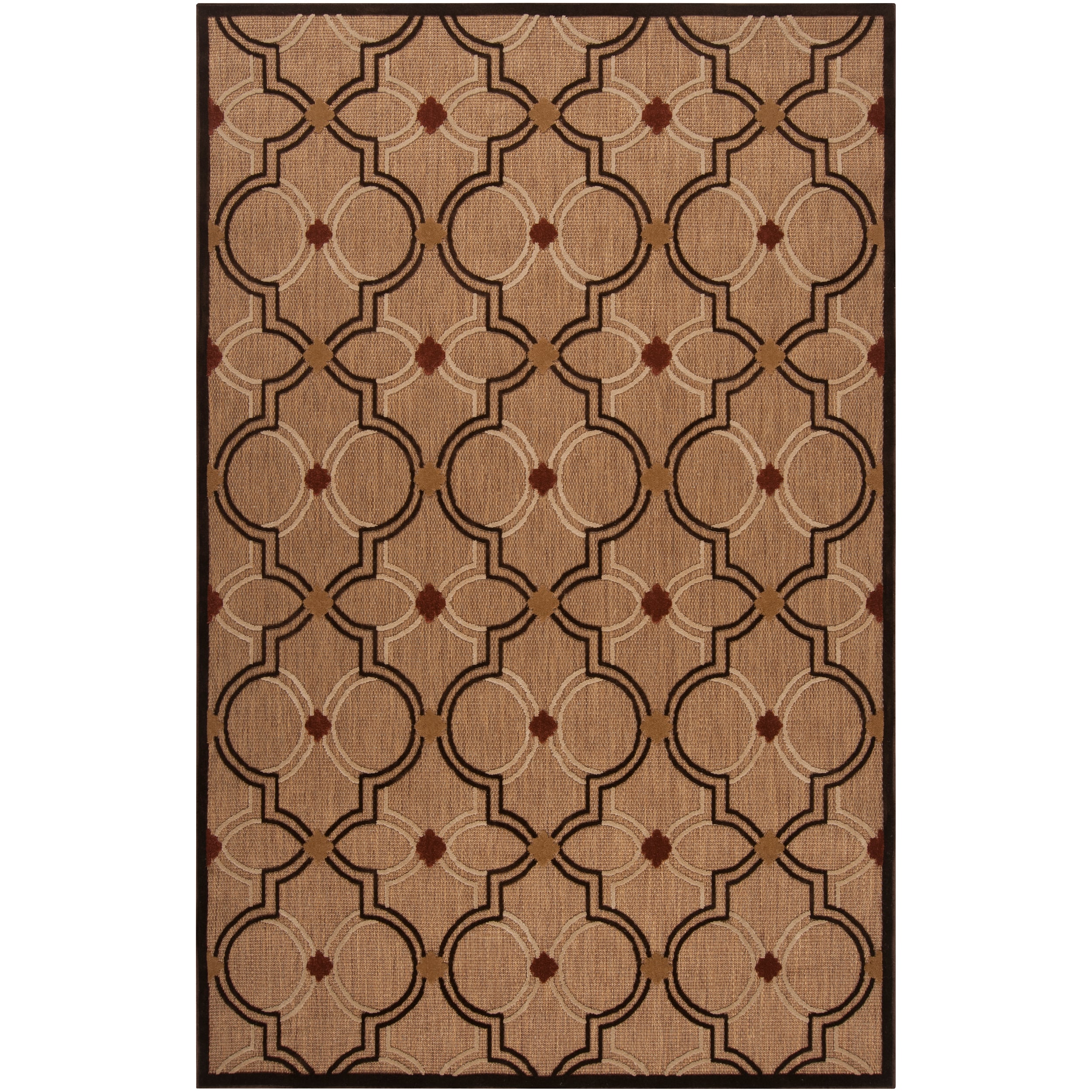 Woven Tan Tigua Indoor/outdoor Moroccan Lattice Rug (88 X 12)