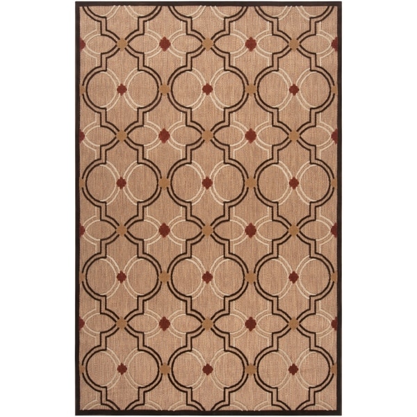 Woven Tan Tigua Indoor/Outdoor Moroccan Lattice Area Rug - 8'8 x 12'