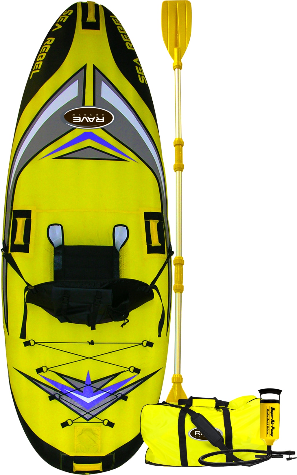 Rave Sports Sea Rebel Inflatable One person Kayak with Paddle